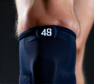 athlete with knee sleeve